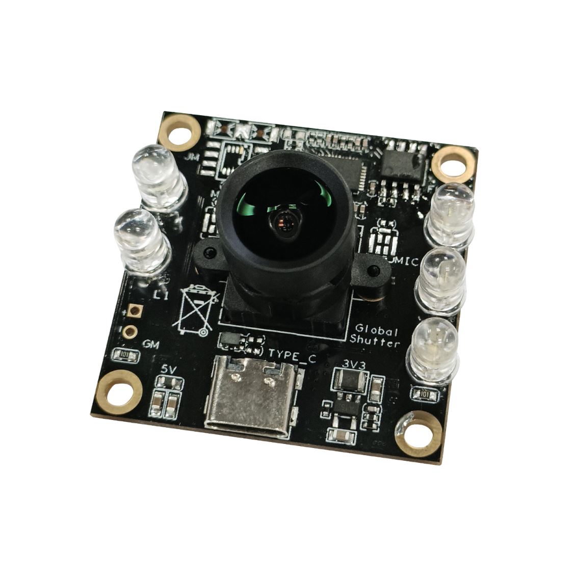 100万120fps帧OV9281全局曝光NIR+LED夜视Type-C无人机避障SLAM摄像头模组